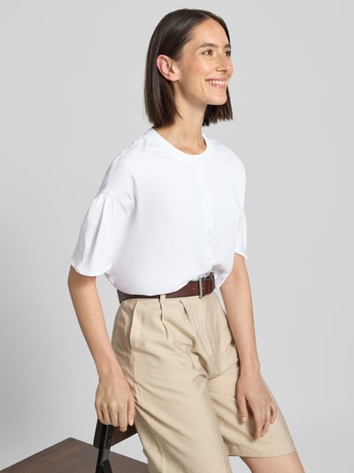 Smith and Soul Relaxed Fit Bluse mit Rundhalsausschnitt und 1/2-Arm Weiss 3