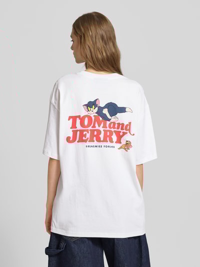 Review Oversized T-shirt met motiefprint Wit - 5