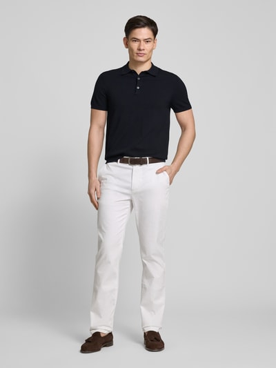 Profuomo Regular Fit Poloshirt mit elastischen Abschlüssen Marine 1