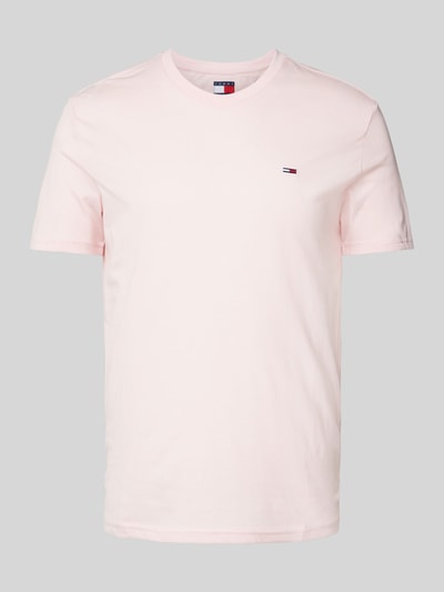 Tommy Jeans T-shirt met labelstitching Felroze - 2