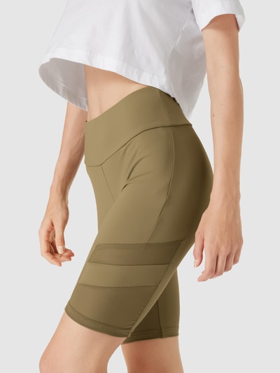 URBAN CLASSICS Spodnie kolarki z półprzezroczystymi wstawkami model ‘Ladies’ Khaki 3