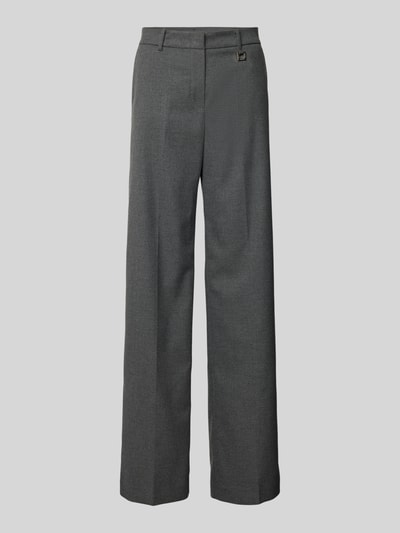 JOOP! Regular fit stoffen broek met persplooien Middengrijs - 2