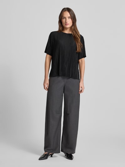 Samsøe Samsøe Relaxed Fit Kurarzm Bluse mit Rundhalsausschnitt Modell 'Uma' Black 1