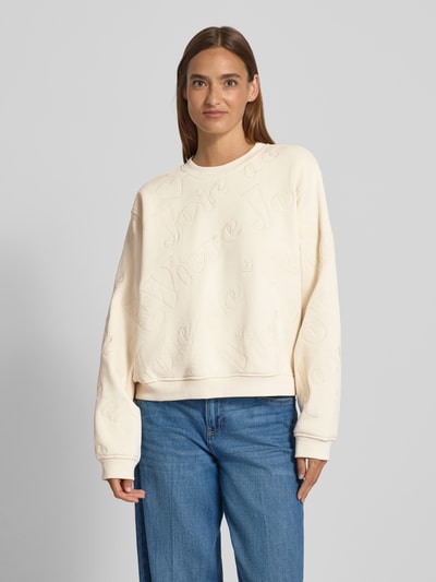 Jake*s Casual Sweatshirt mit Strukturmuster Ecru 4