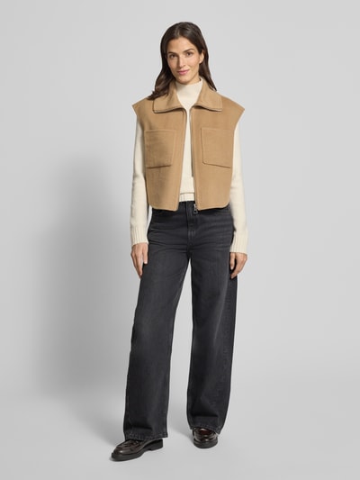 Marc O'Polo Boxy fit gilet van wolmix Beige - 1
