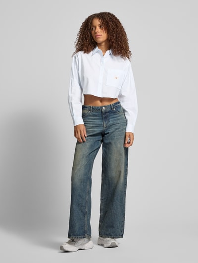 Calvin Klein Jeans Korte overhemdblouse met labelpatch Wit - 1