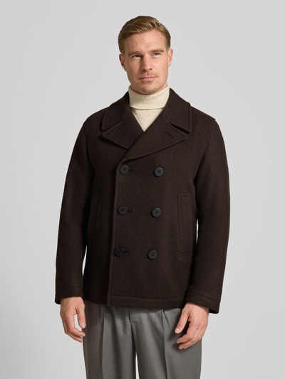Marc O'Polo Regular Fit Mantel aus Woll-Mix Dunkelbraun 4