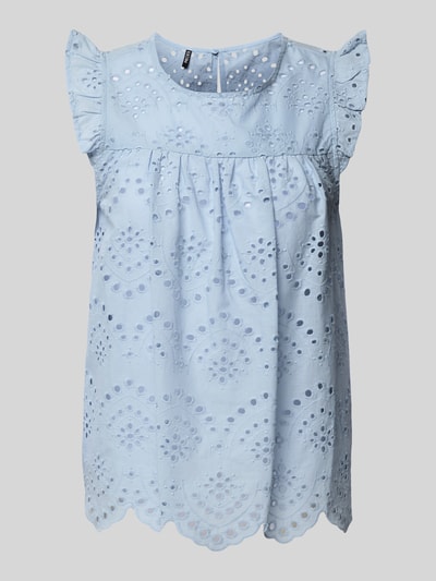 Pieces Top bluzkowy o luźnym kroju z czystej bawełny model ‘VILDE’ Jasnoniebieski 2