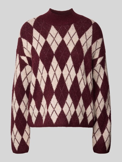 B.Young Oversized gebreide pullover met ribboorden, model 'Nafta' Bordeaux - 2