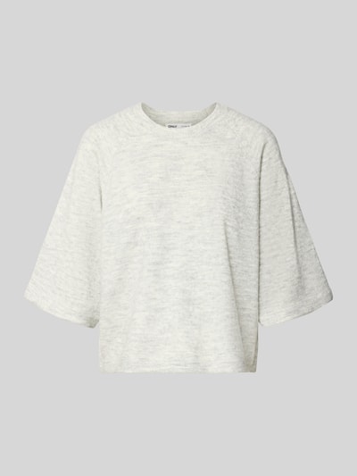 Produktfoto, jasnoszary sweter z rękawami o dł. 3/4, krój regular fit, model 'SIMONI' od ONLY, damski sweter