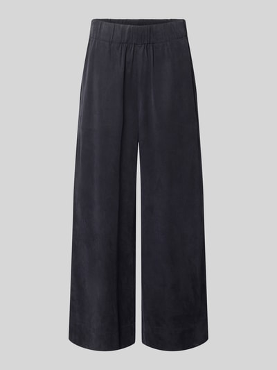 Produktfoto, Weite Hose aus Lyocell von Marc O'Polo Denim in Dunkelblau, unifarben, Wide Leg, elastischer Bund, seitliche Taschen, Regular Fit