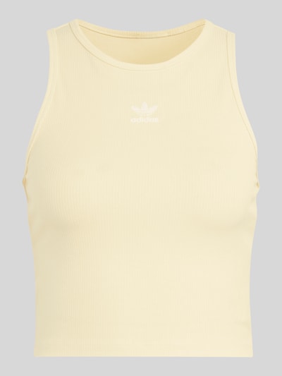 adidas Originals Slim Fit Tanktop aus reiner Baumwolle mit Logo-Stitching Hellgelb 2