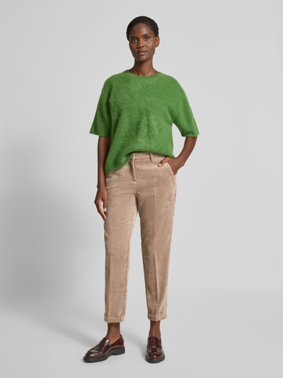 Cambio Cordhose mit Bügelfalten Modell 'KRYSTAL' Taupe 1