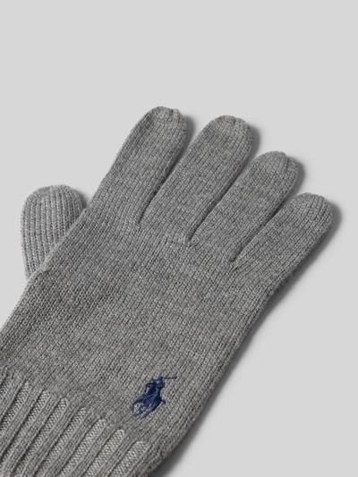 Polo Ralph Lauren Fingerhandschuhe aus reiner Wolle Mittelgrau Melange 3