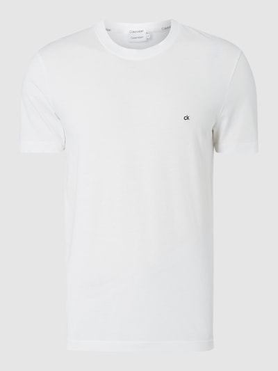 CK Calvin Klein T-Shirt mit Logo-Stickerei Weiss 1