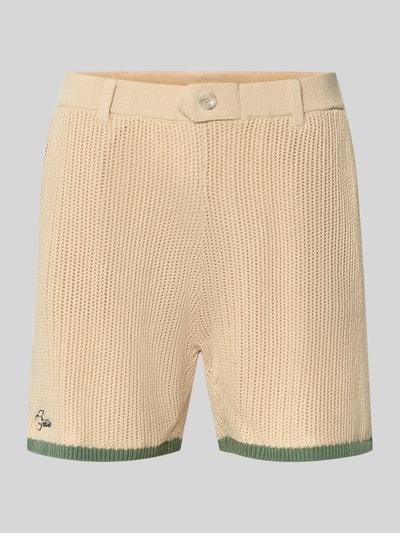 PROHIBITED Gebreide korte broek met labelstitching Offwhite - 2
