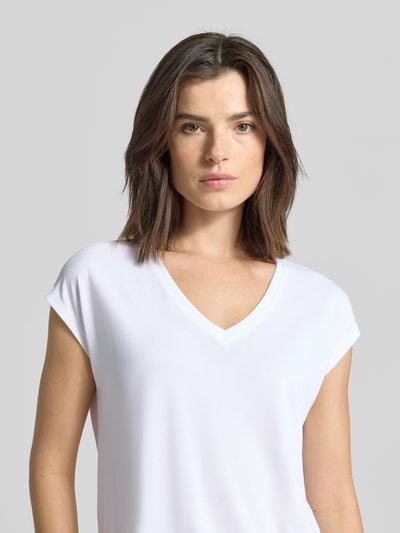 Vila T-Shirt mit V-Ausschnitt Modell 'modala' Offwhite 3