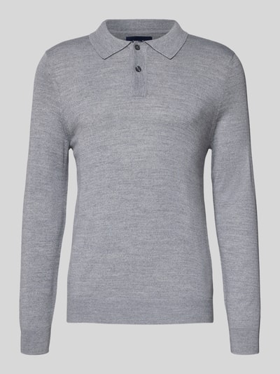Christian Berg Men Slim fit gebreide pullover van wolmix Lichtgrijs gemêleerd - 2