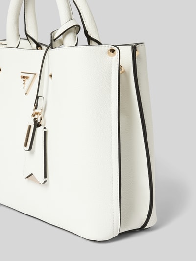 Guess Handtasche mit Label-Applikation Modell 'MERIDIAN' Weiss 2