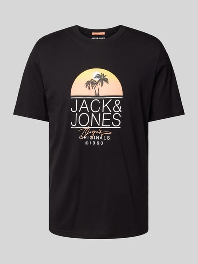 Jack & Jones T-shirt z nadrukiem z logo model ‘CYRUS’ Czarny 2