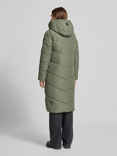 khujo Gewatteerde lange jas met capuchon, model 'TEPLE' Groen - 5