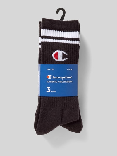 CHAMPION Socken mit Logo-Stitching Modell 'Crew' im 3er-Pack Black 3