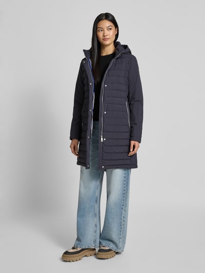 Fuchs Schmitt Płaszcz pikowany ze stójką z podszewką Granatowy 1