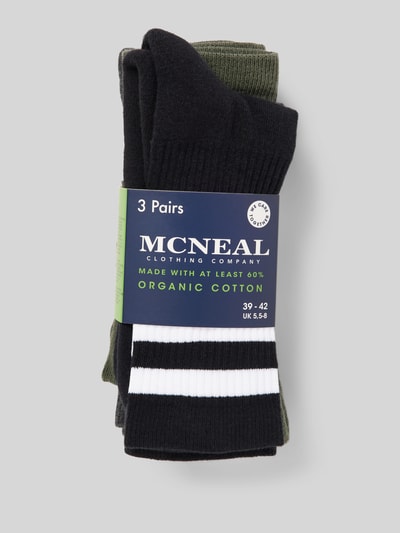 MCNEAL Socken mit elastischem Rippenbündchen im 3er-Pack Oliv 3