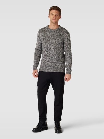 Christian Berg Men Gebreide pullover met ribboorden Antraciet - 1