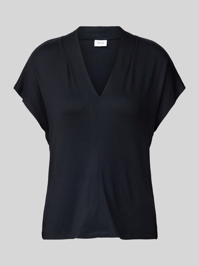 Vila Blusenshirt mit V-Ausschnitt Modell 'STRABA' Black 2