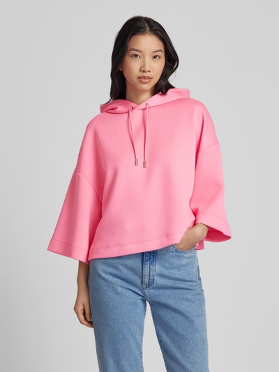 comma Casual Identity Hoodie in effen design Felroze - 4