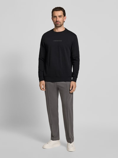 Lindbergh Bluzka z okrągłym dekoltem i nadrukiem z logo Czarny 1