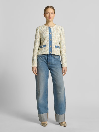 Liu Jo White Regular Fit Blazer in Bouclé-Optik Offwhite 1