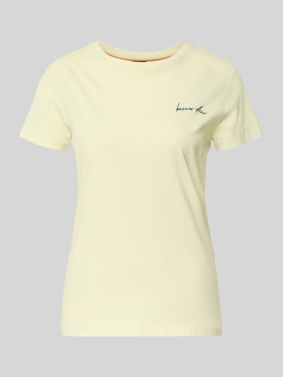 Produktfoto, Regular Fit T-Shirt aus reiner Baumwolle Modell 'C-Elove_4' von BOSS Orange in Optik: Unifarben, Jersey-Textur, Label-Schriftzug.