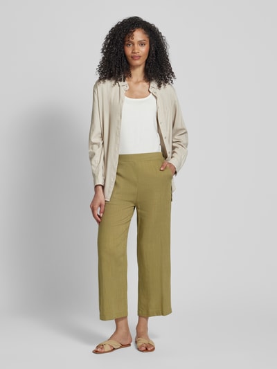 Fransa Hose in unifarbenem Design Modell 'Juna' Khaki 1