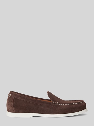 Polo Ralph Lauren Loafersy z prawdziwej skóry bydlęcej welurowej model 'MERTON' Ciemnobrązowy 2