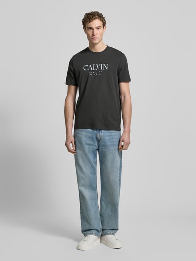 CK Calvin Klein T-Shirt mit Label-Print und Rundhalsausschnitt Black 1