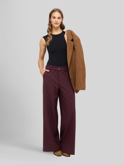 ANGELS Spodnie o kroju relaxed fit o szerokości z mieszanki bawełny model 'Liva Sleek' Bordowy 1