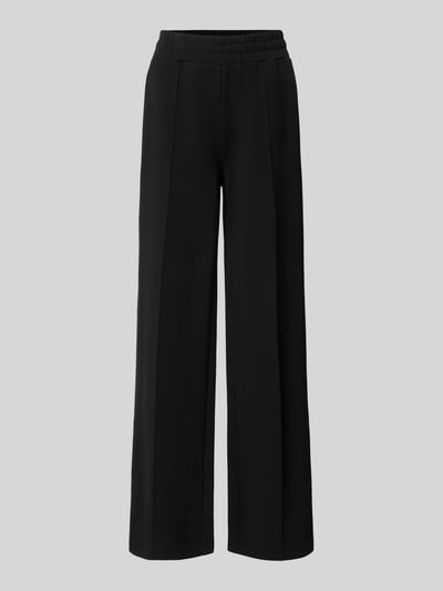 Productfoto, Wide Leg Sweatpants aus Viskose-Mix van Varley in zwart met Persplooien, elastische band, viscosemix met stretch, Binnenbeenlengte maat S 78 cm