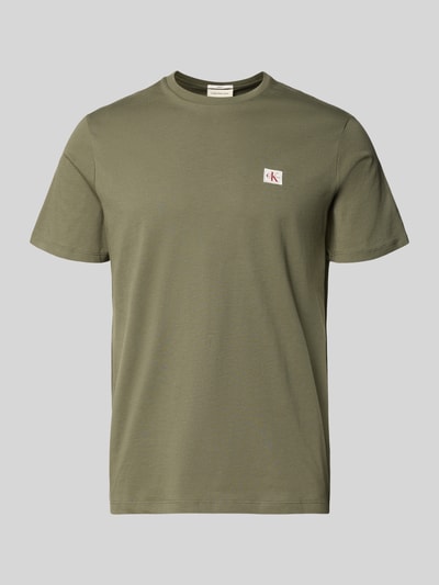 Productfoto, Regular Fit T-shirt uit puur katoen van Calvin Klein Jeans, look: effen kleuren, labelpatch, ronde hals, korte mouw