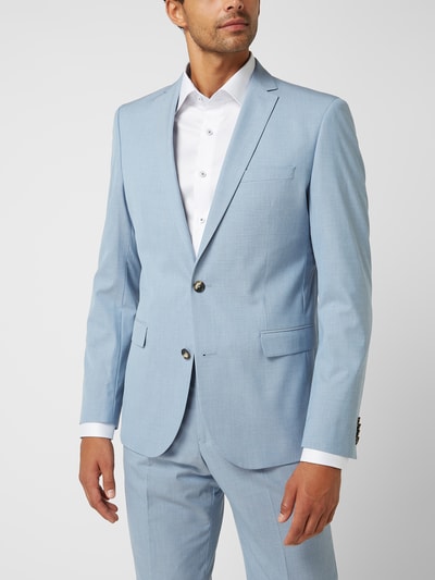 s.Oliver BLACK LABEL Slim fit colbert met twee knopen en stretch  Blauw - 4