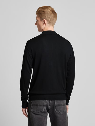 Scotch & Soda Strickpullover mit Stehkragen Modell 'CORE' Black 5