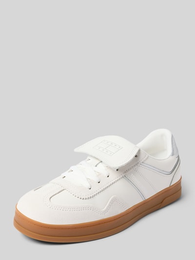 Tommy Jeans Low Top Sneaker aus Veloursleder Silber 1