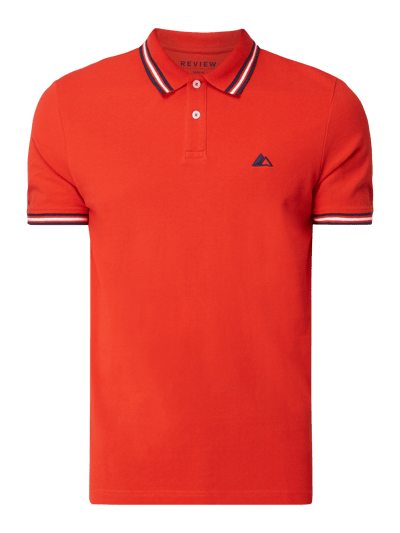 REVIEW Poloshirt met contrastboorden Rood - 2