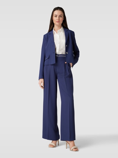 More & More Pantalon met bandplooien Marineblauw - 1