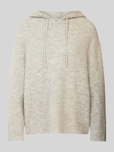 Marc O'Polo Oversized Hoodie aus Schurwoll-Mix mit kompaktem Maschenbild Hellgrau Melange 2