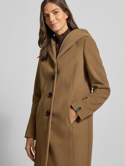 Milo Coats Lange wollen jas met kasjmier, model 'BELLA' Taupe - 3