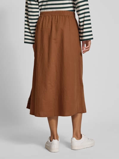 Marc O'Polo DENIM Linnen rok met elastische band Middenbruin - 5