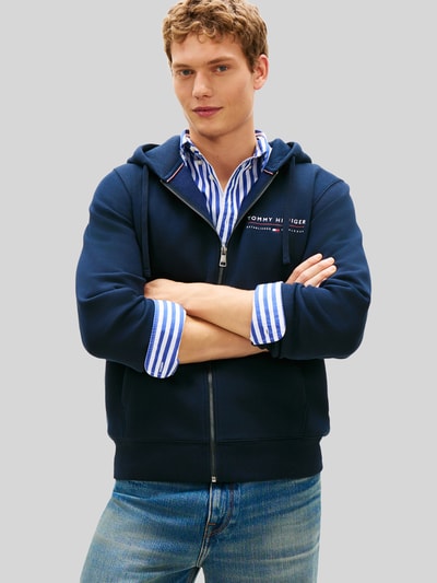 Tommy Hilfiger Sweatjacke mit Logo-Detail aus reiner Baumwolle Marine 4