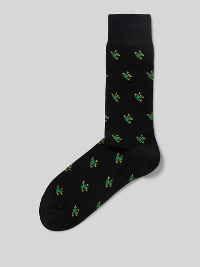 PAUL SMITH Socken mit Motiv-Stitching Modell 'FROG AND DUCK' Black 1